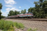 Amtrak 130 takes train 42 east toward Harrisburg